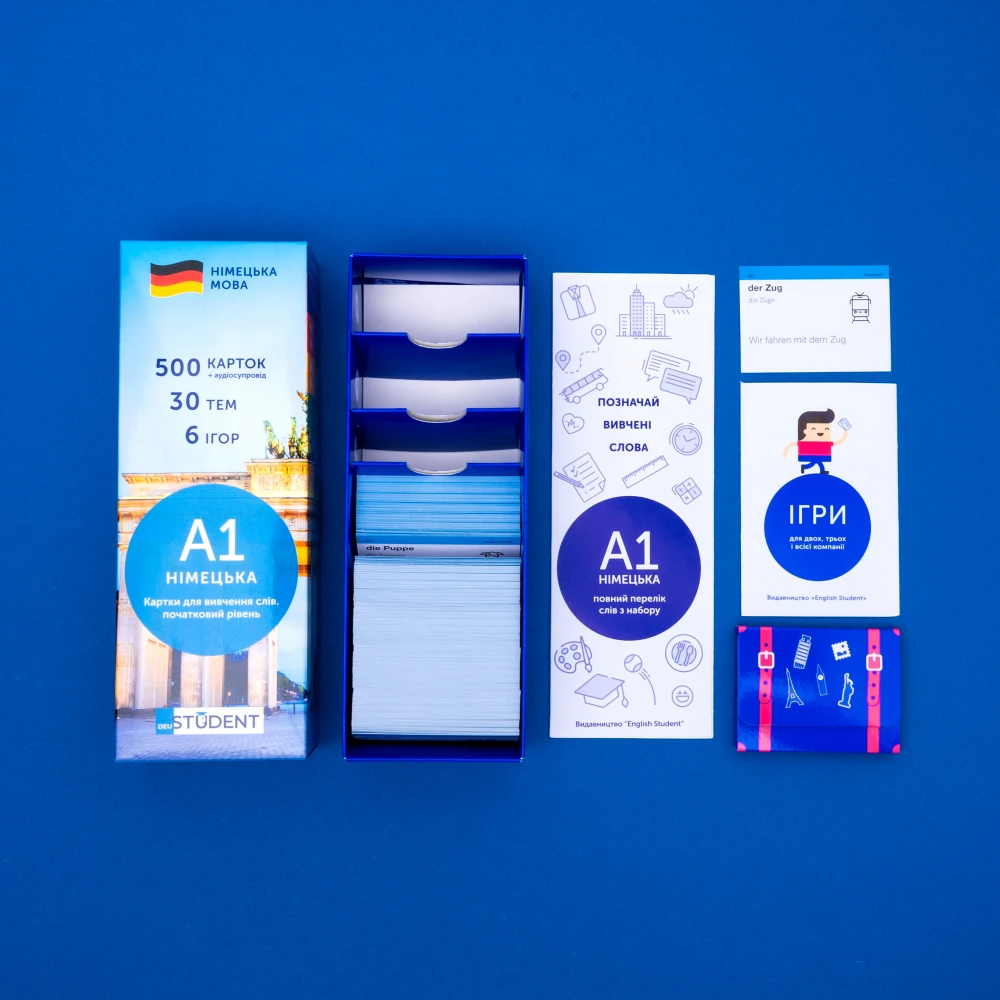 Карточки для изучения немецкого языка, уровень А1, English Student